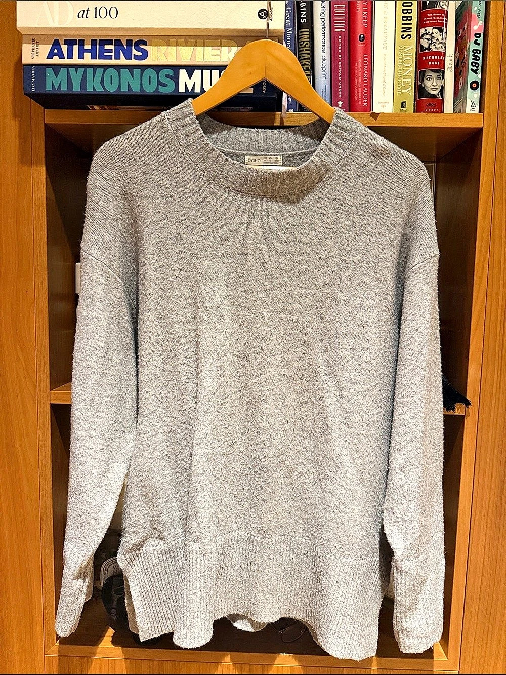 Oysho Women's Knit Crewneck Sweater in Gray Size XS